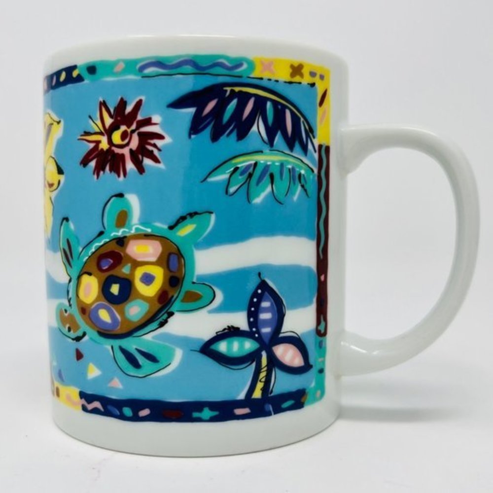 Vintage 1990s Cactus & Sea Life Mug